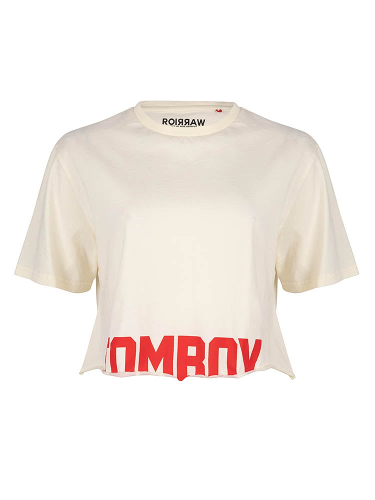 Oshisho Cropped Tee | antique white - Once We Were Warriors